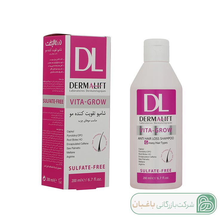 شامپو تقویت کننده ویتاگرو درمالیفت مناسب موهای چرب حجم 200ml